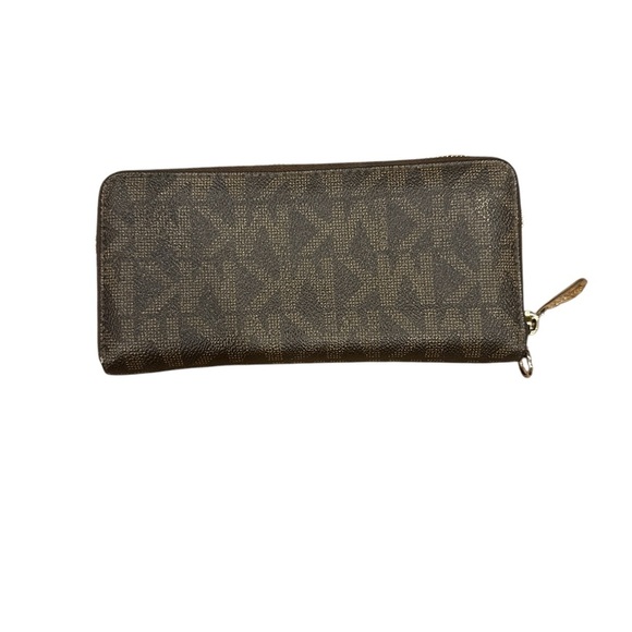 Michael Kors Dark Brown Logo Zip Wallet - Picture 4 of 6